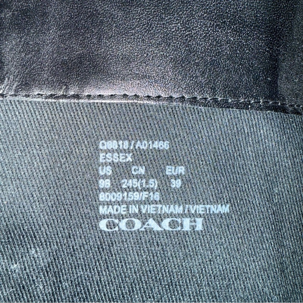 COACH | Essex Semi Matte Leather Tall Boots, Black 9.5 B wide calf/ regular - Picture 5 of 11